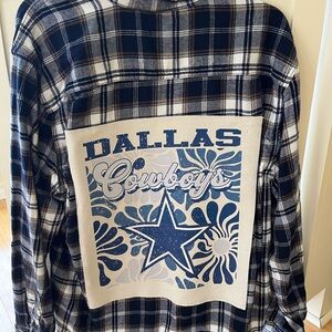 Dallas Cowboys Navy and Cream Plaid Shirt